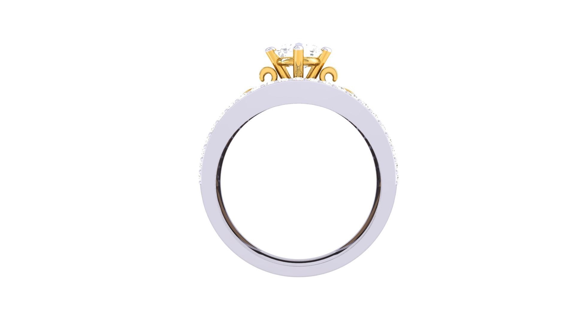 Women Solitaire Ring 3dm stl 3mf mtl gltf glb obj render detail 3D print model_10