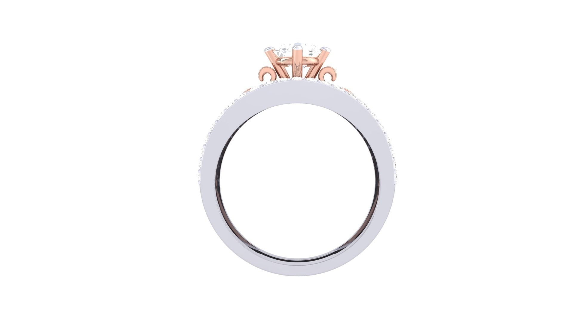 Women Solitaire Ring 3dm stl 3mf mtl gltf glb obj render detail 3D print model_9