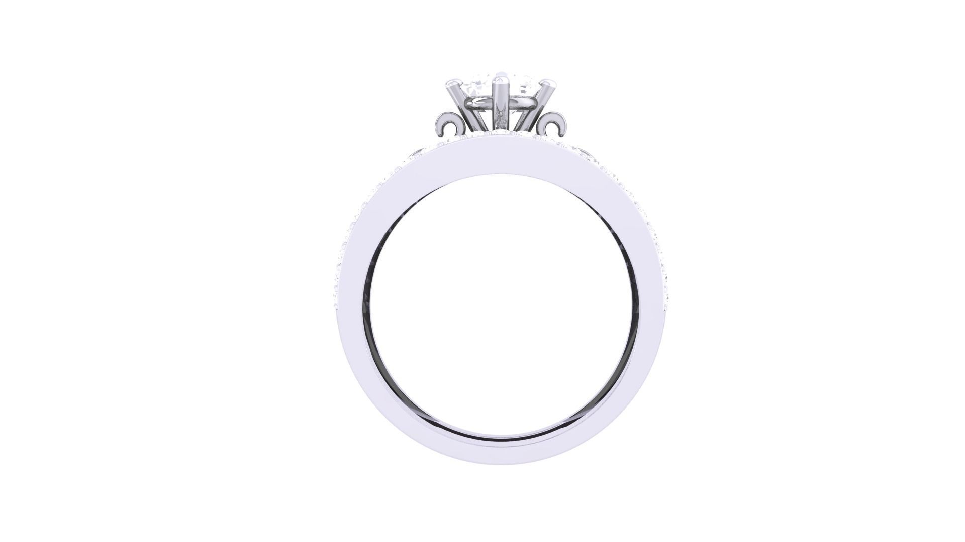 Women Solitaire Ring 3dm stl 3mf mtl gltf glb obj render detail 3D print model_11