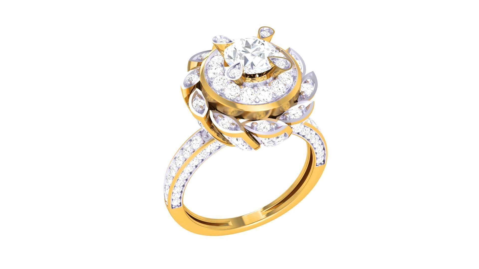 Women Solitaire Ring 3dm stl 3mf mtl gltf glb obj render detail 3D print model_5