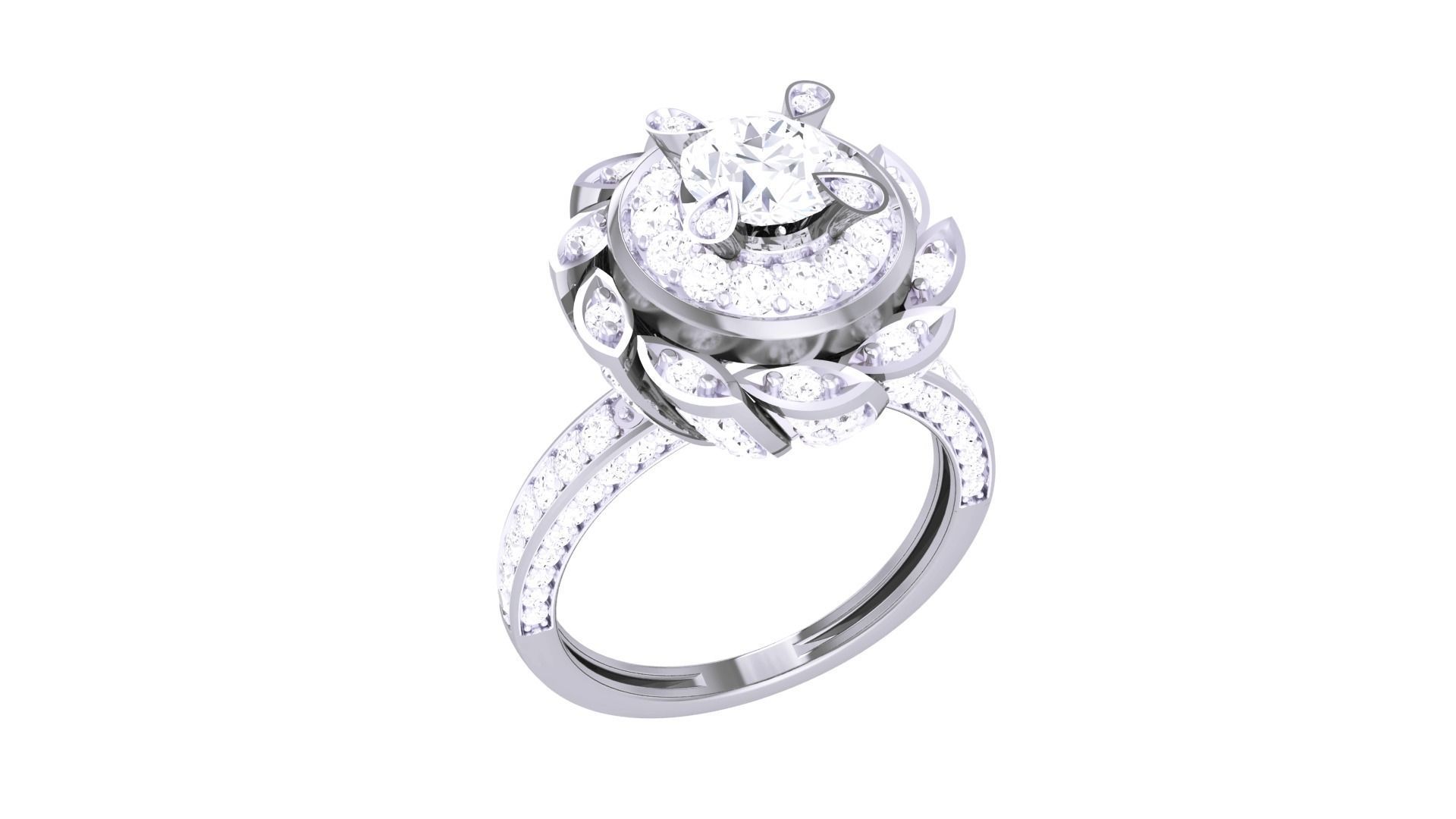 Women Solitaire Ring 3dm stl 3mf mtl gltf glb obj render detail 3D print model_6