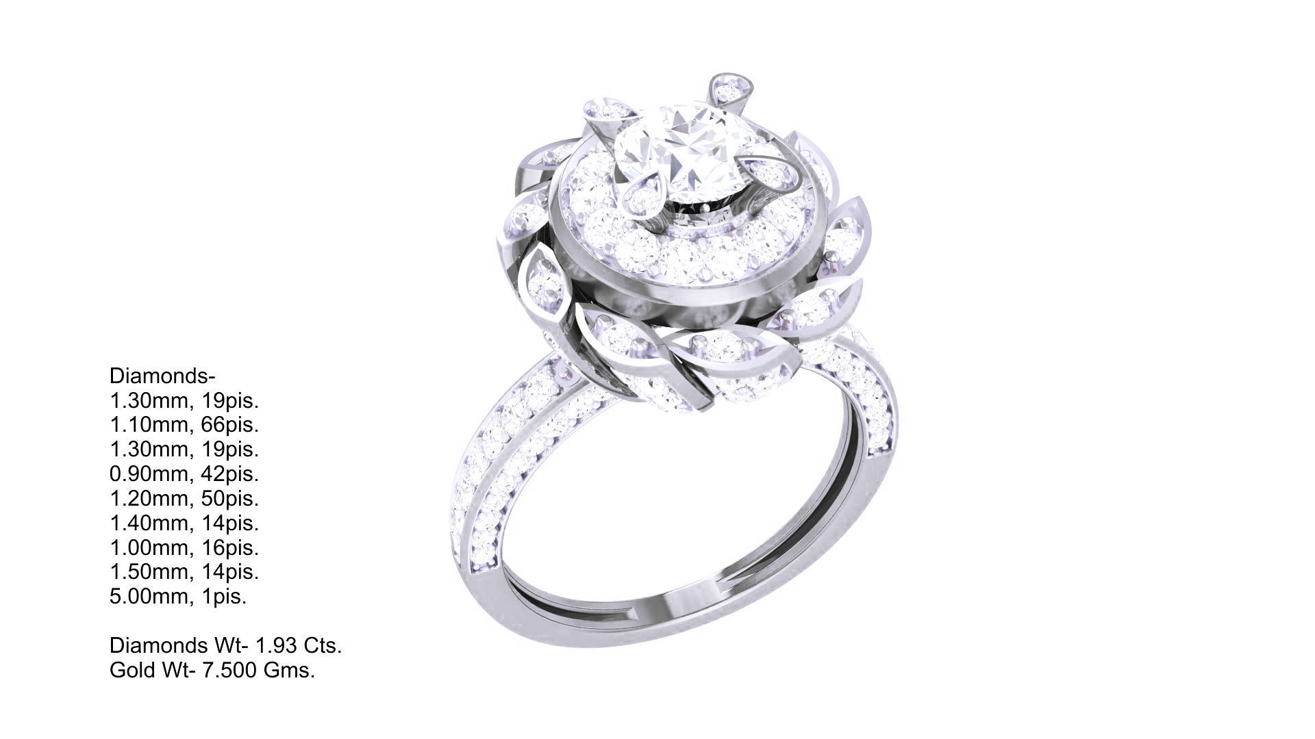 Women Solitaire Ring 3dm stl 3mf mtl gltf glb obj render detail 3D print model_3