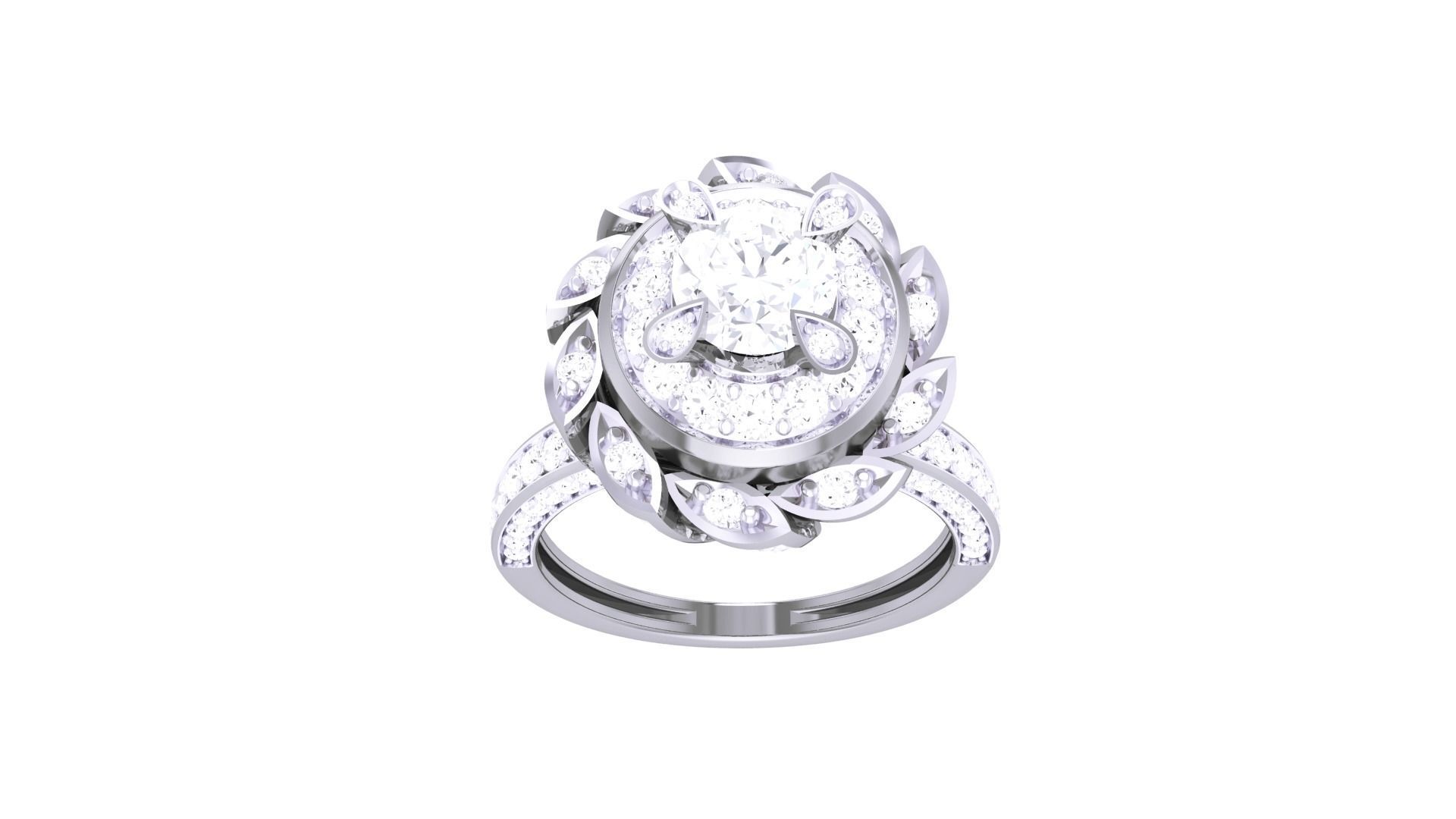 Women Solitaire Ring 3dm stl 3mf mtl gltf glb obj render detail 3D print model_8