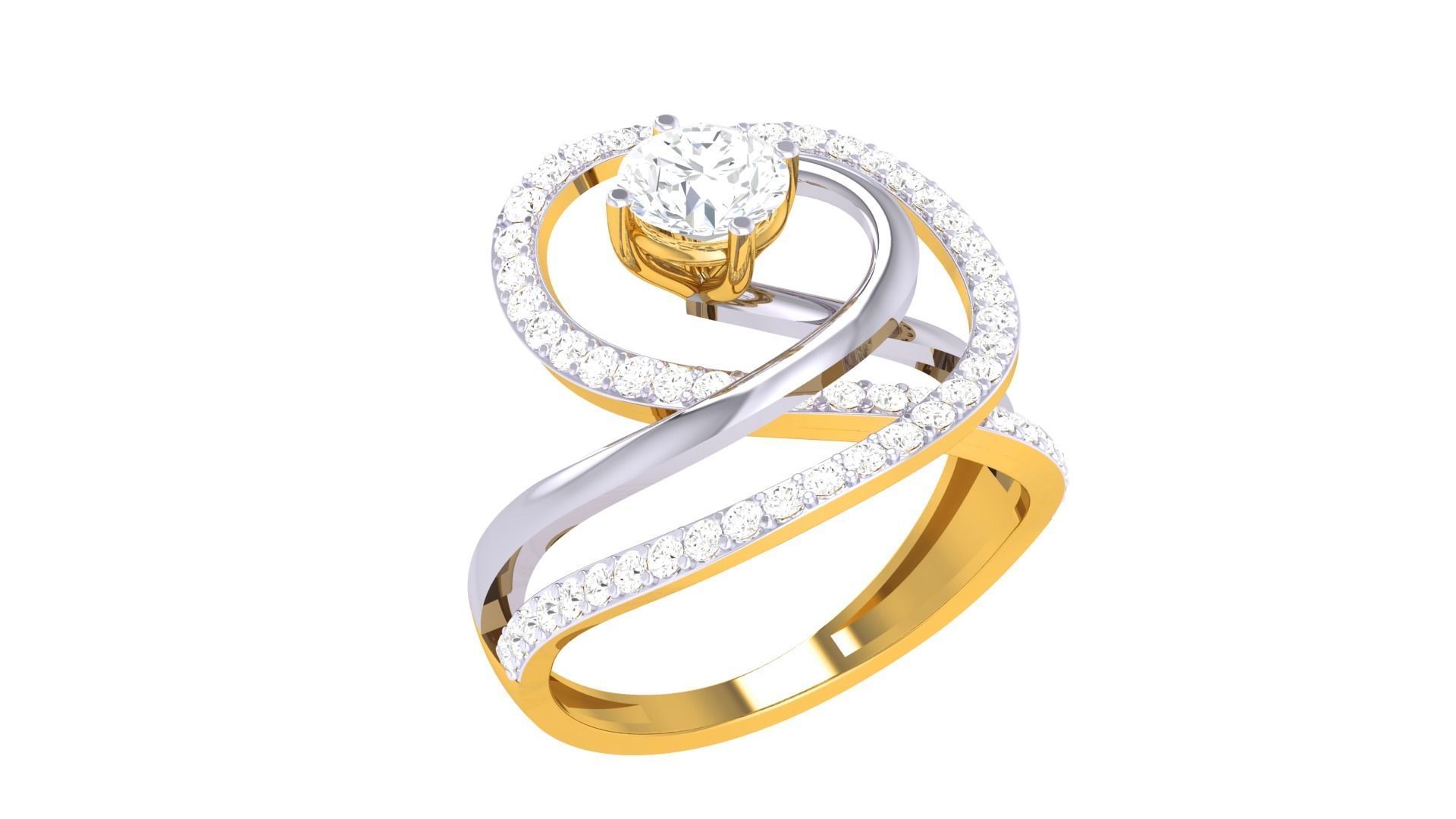 Women Solitaire Ring 3dm stl 3mf mtl gltf glb obj render detail 3D print model_5