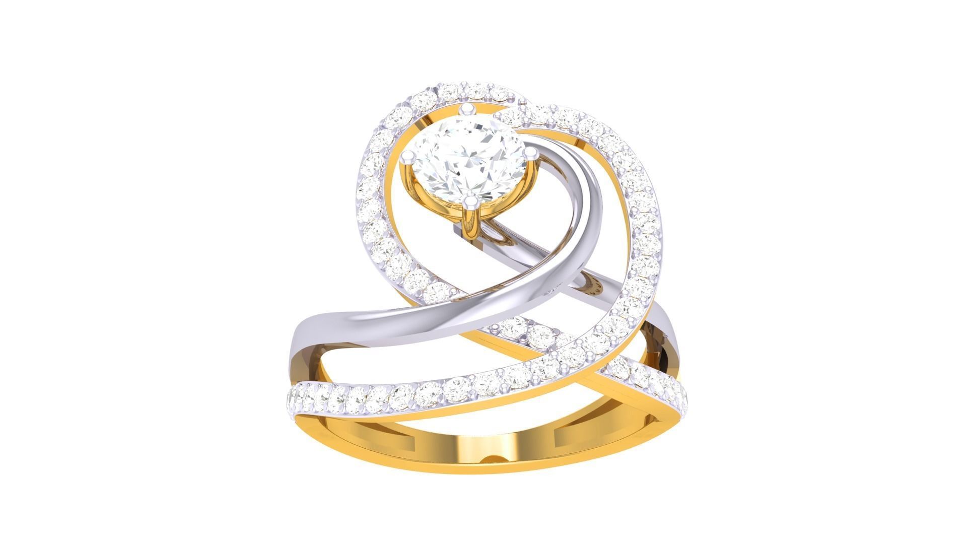 Women Solitaire Ring 3dm stl 3mf mtl gltf glb obj render detail 3D print model_7