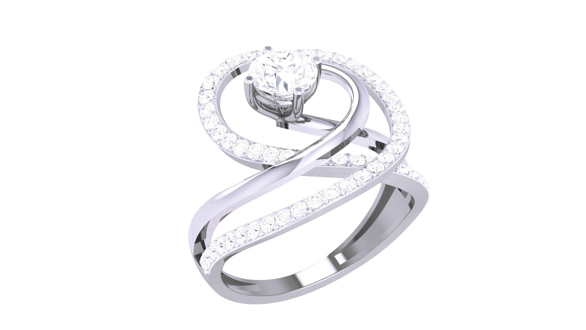 Women Solitaire Ring 3dm stl 3mf mtl gltf glb obj render detail 3D print model_6