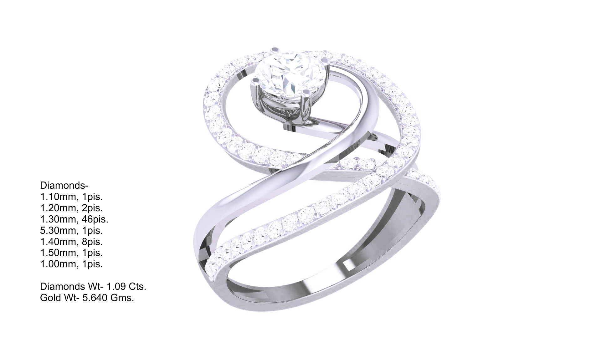 Women Solitaire Ring 3dm stl 3mf mtl gltf glb obj render detail 3D print model_3