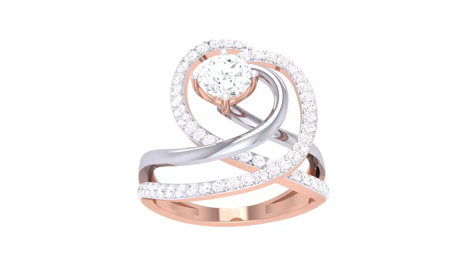 Women Solitaire Ring 3dm stl 3mf mtl gltf glb obj render detail 3D print model_0