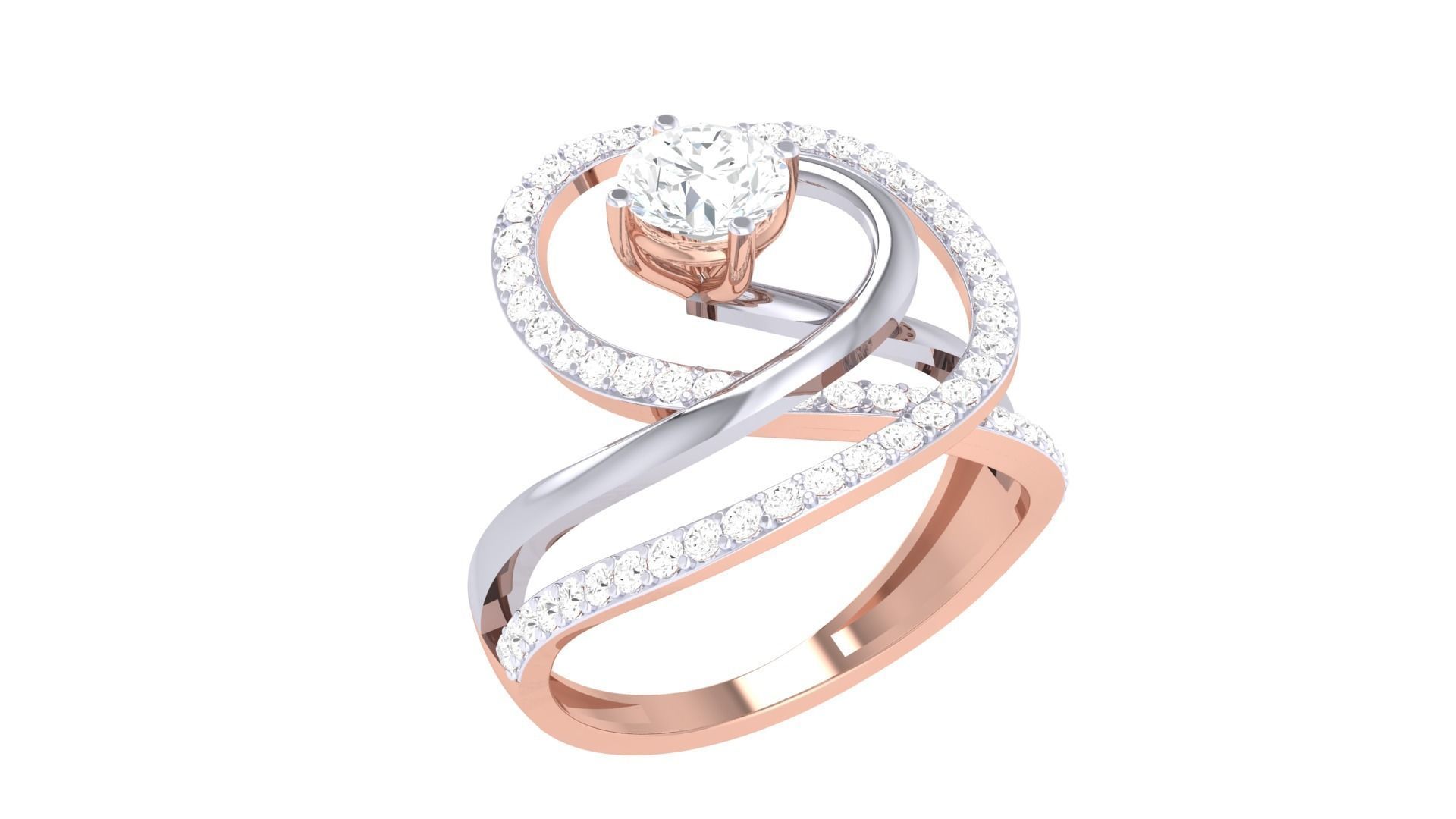 Women Solitaire Ring 3dm stl 3mf mtl gltf glb obj render detail 3D print model_4