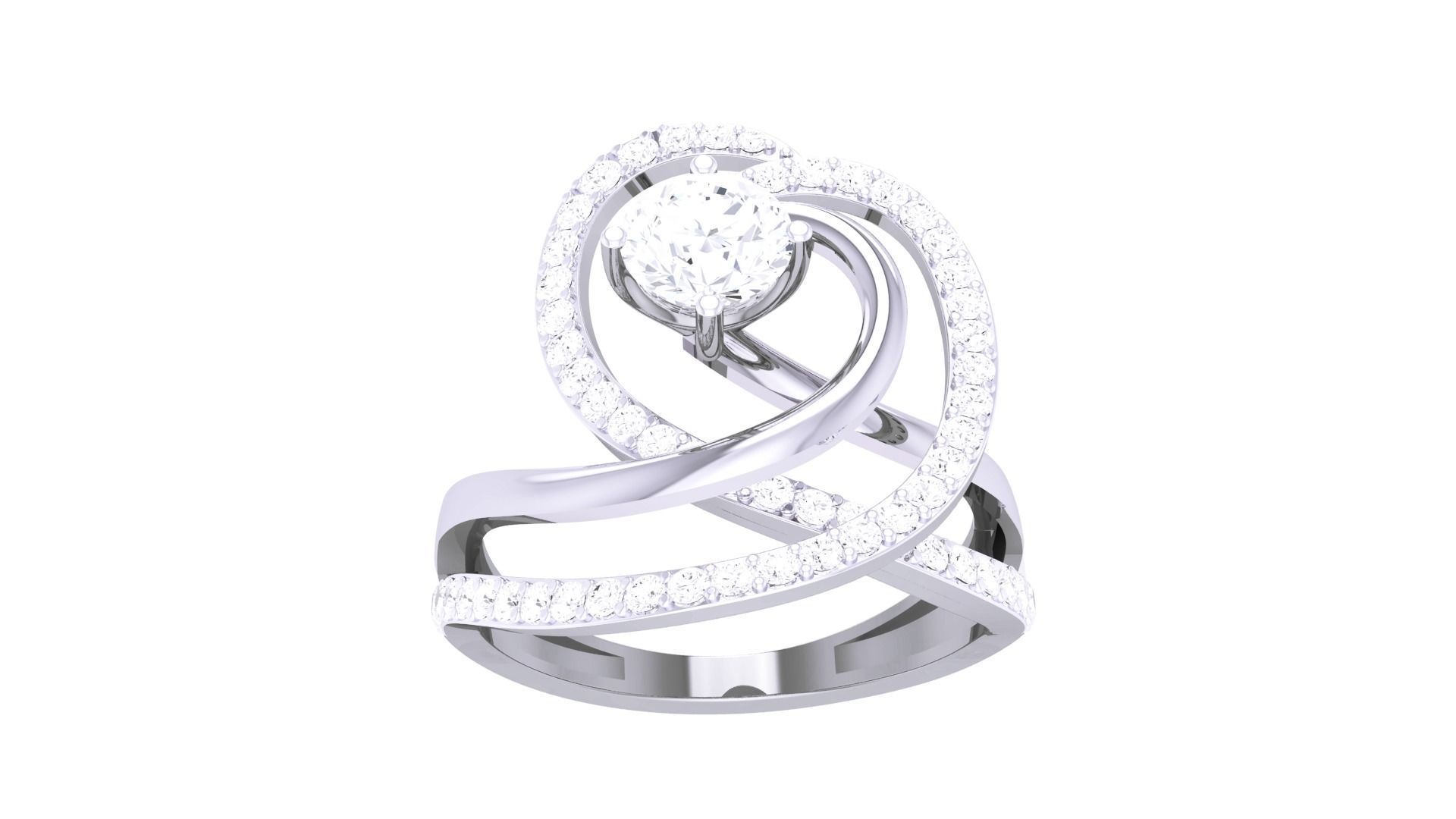 Women Solitaire Ring 3dm stl 3mf mtl gltf glb obj render detail 3D print model_8