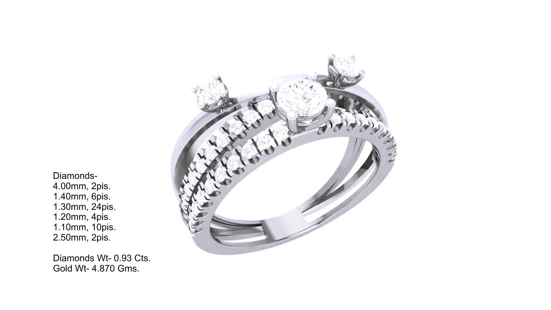 Women Solitaire Ring 3dm stl 3mf mtl gltf glb obj render detail 3D print model_2