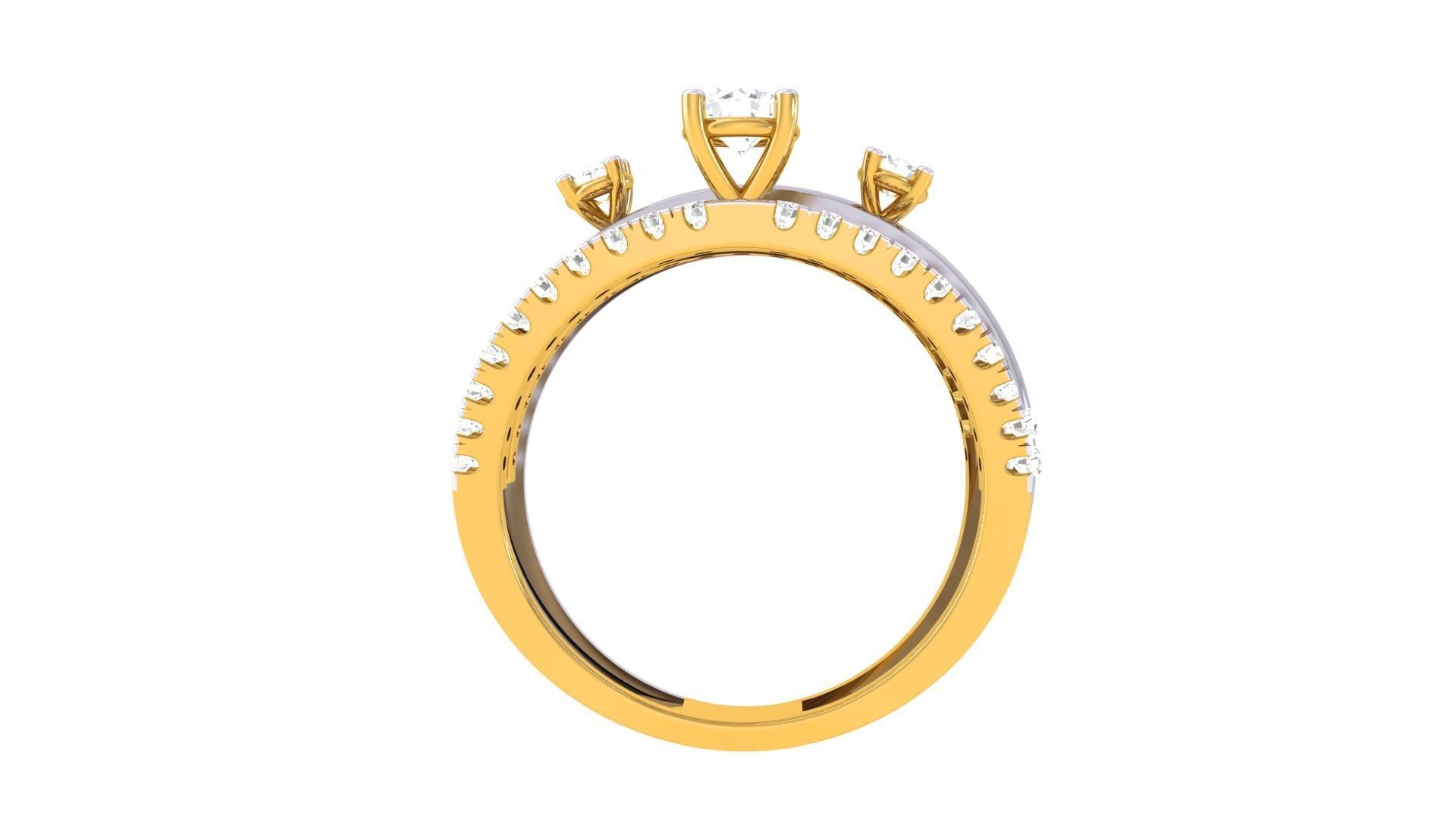 Women Solitaire Ring 3dm stl 3mf mtl gltf glb obj render detail 3D print model_11