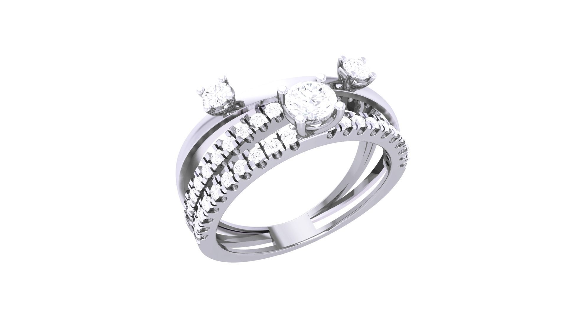 Women Solitaire Ring 3dm stl 3mf mtl gltf glb obj render detail 3D print model_5
