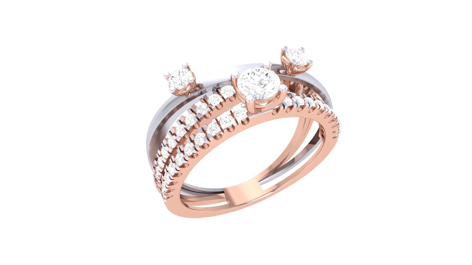 Women Solitaire Ring 3dm stl 3mf mtl gltf glb obj render detail 3D print model_4
