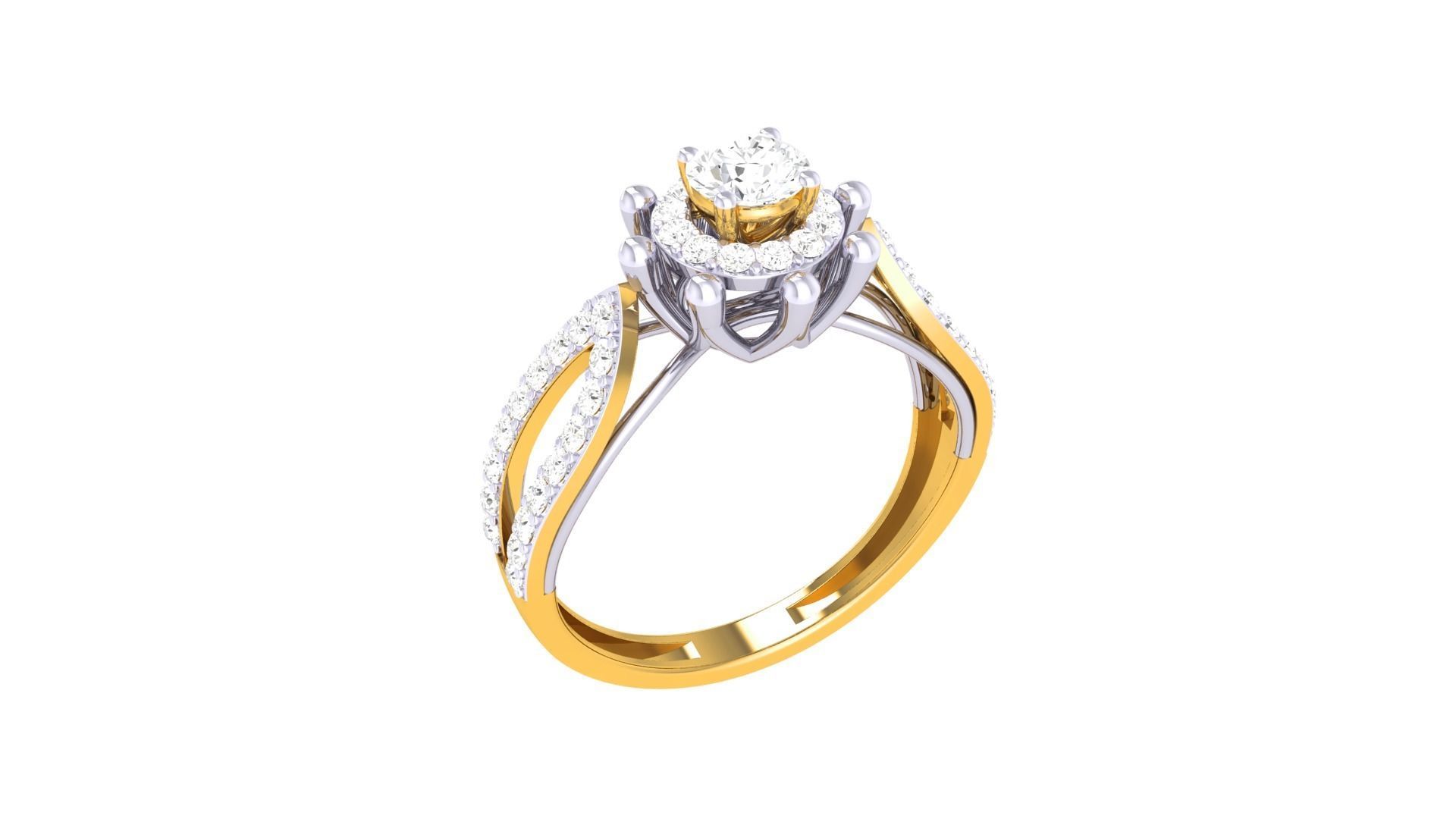 Women Solitaire Ring 3dm stl 3mf mtl gltf glb obj render detail 3D print model_6