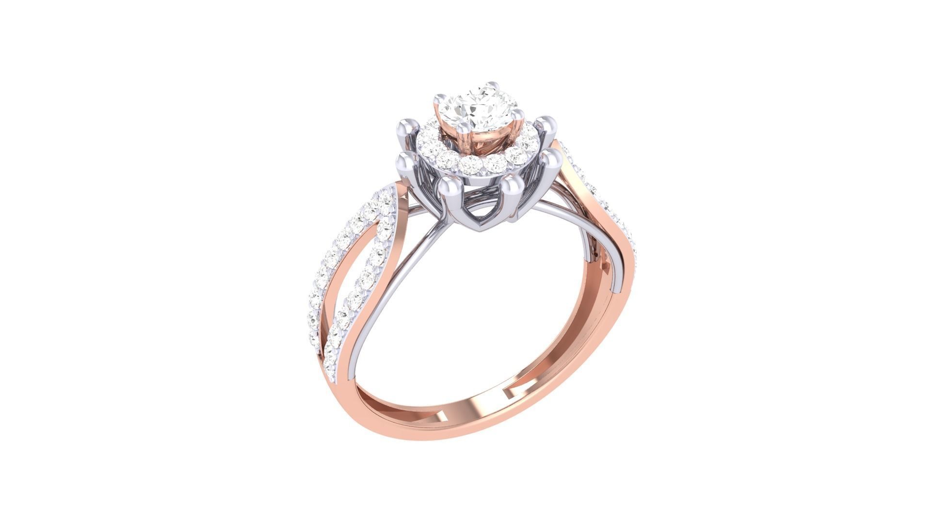 Women Solitaire Ring 3dm stl 3mf mtl gltf glb obj render detail 3D print model_4