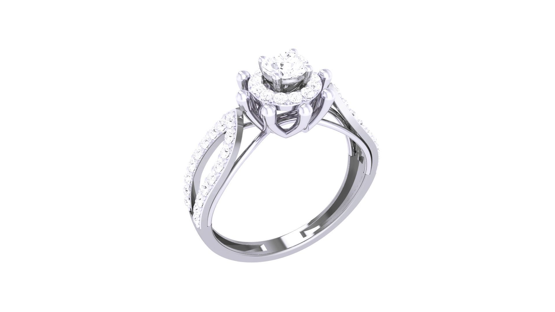 Women Solitaire Ring 3dm stl 3mf mtl gltf glb obj render detail 3D print model_5