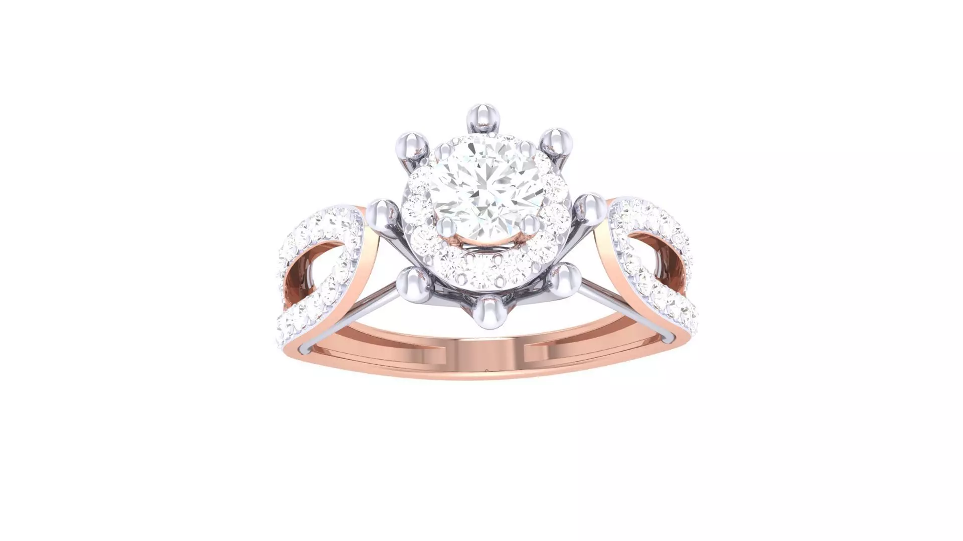 Women Solitaire Ring 3dm stl 3mf mtl gltf glb obj render detail 3D print model_0