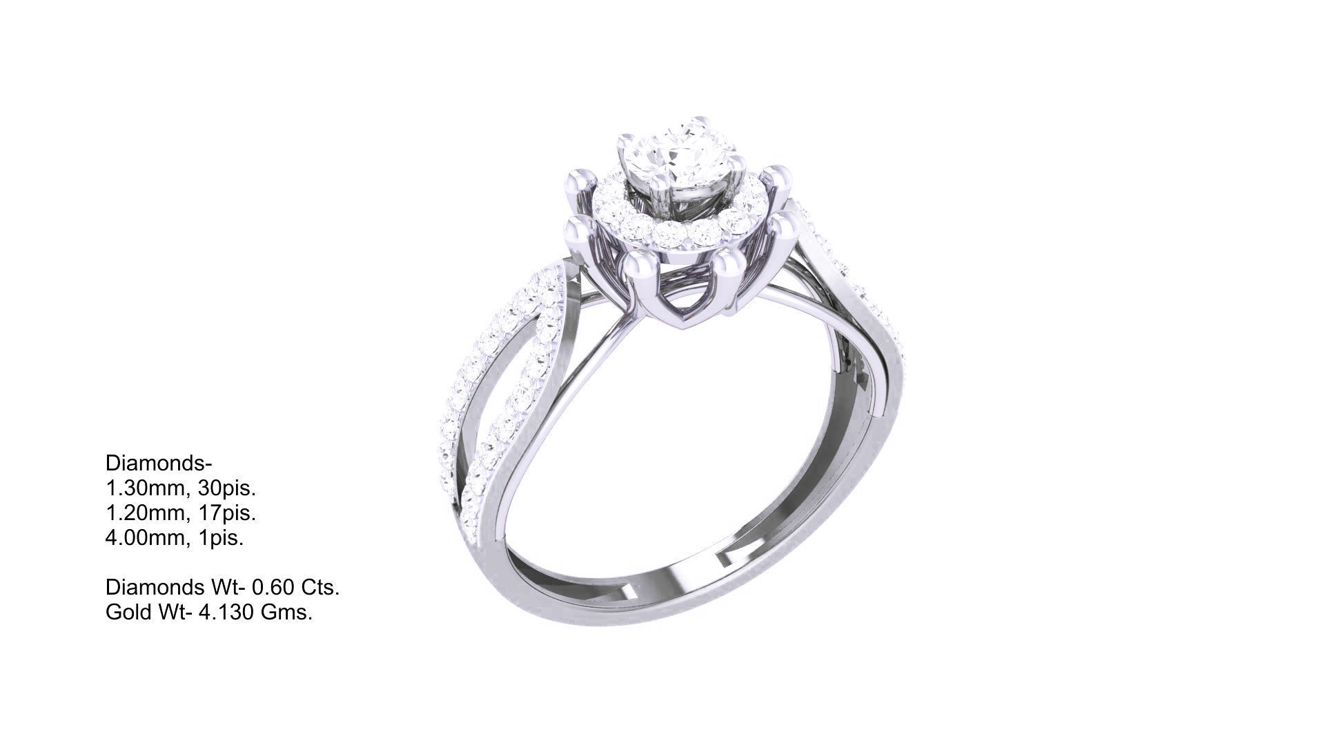 Women Solitaire Ring 3dm stl 3mf mtl gltf glb obj render detail 3D print model_3
