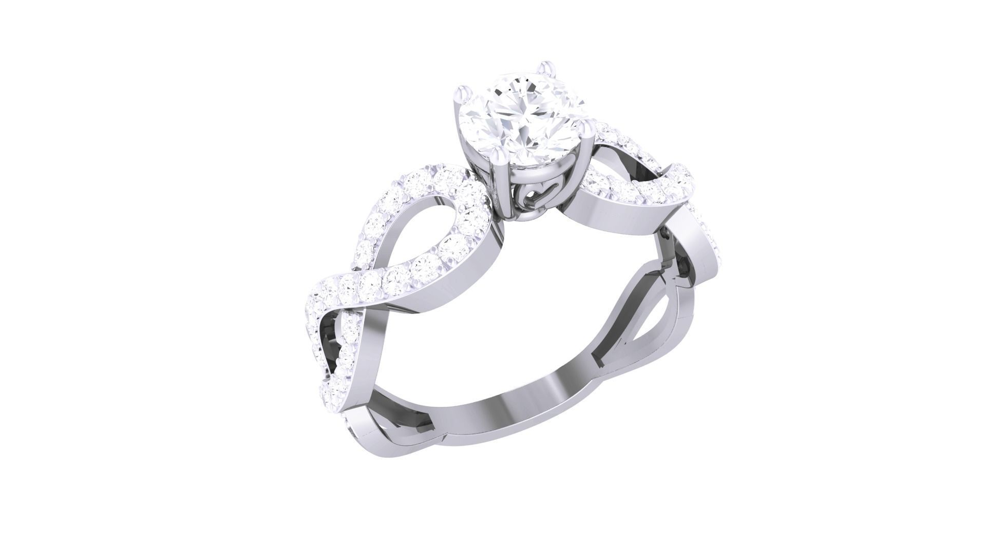 Women Solitaire Ring 3dm stl 3mf mtl gltf glb obj render detail 3D print model_5