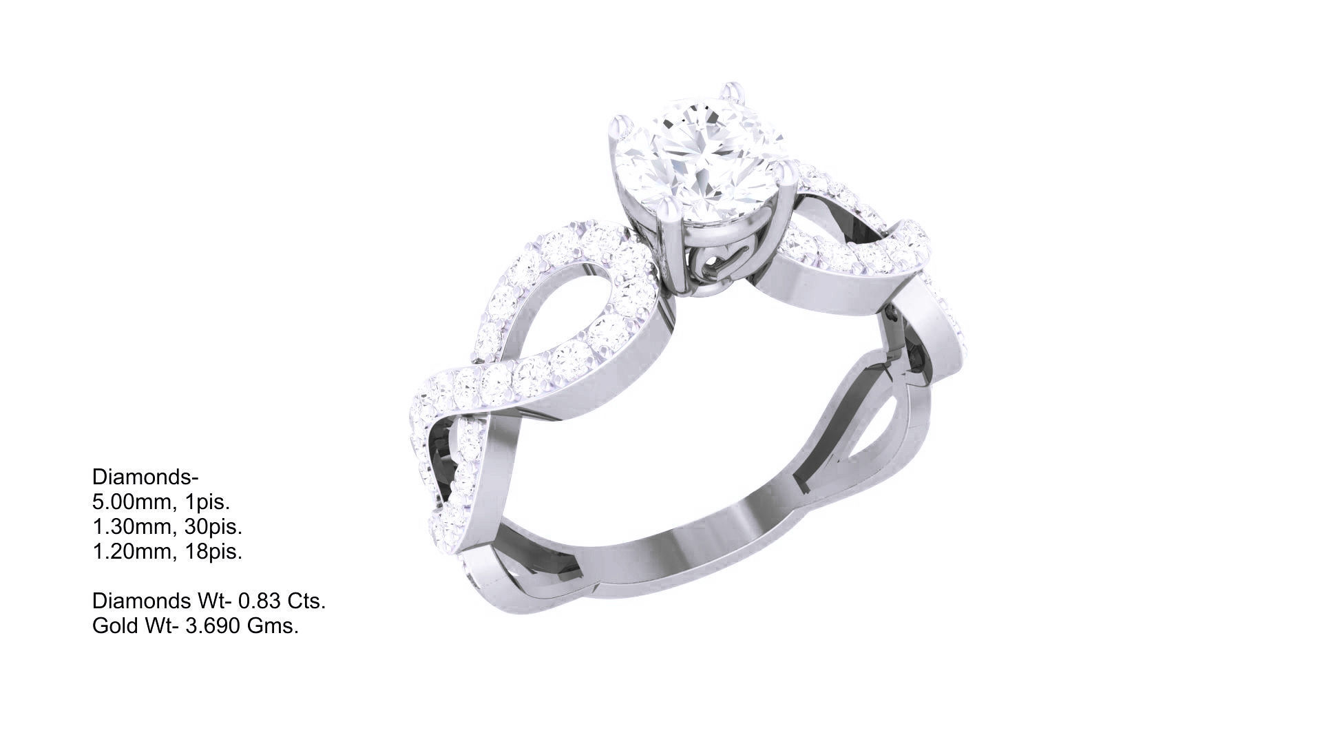 Women Solitaire Ring 3dm stl 3mf mtl gltf glb obj render detail 3D print model_1