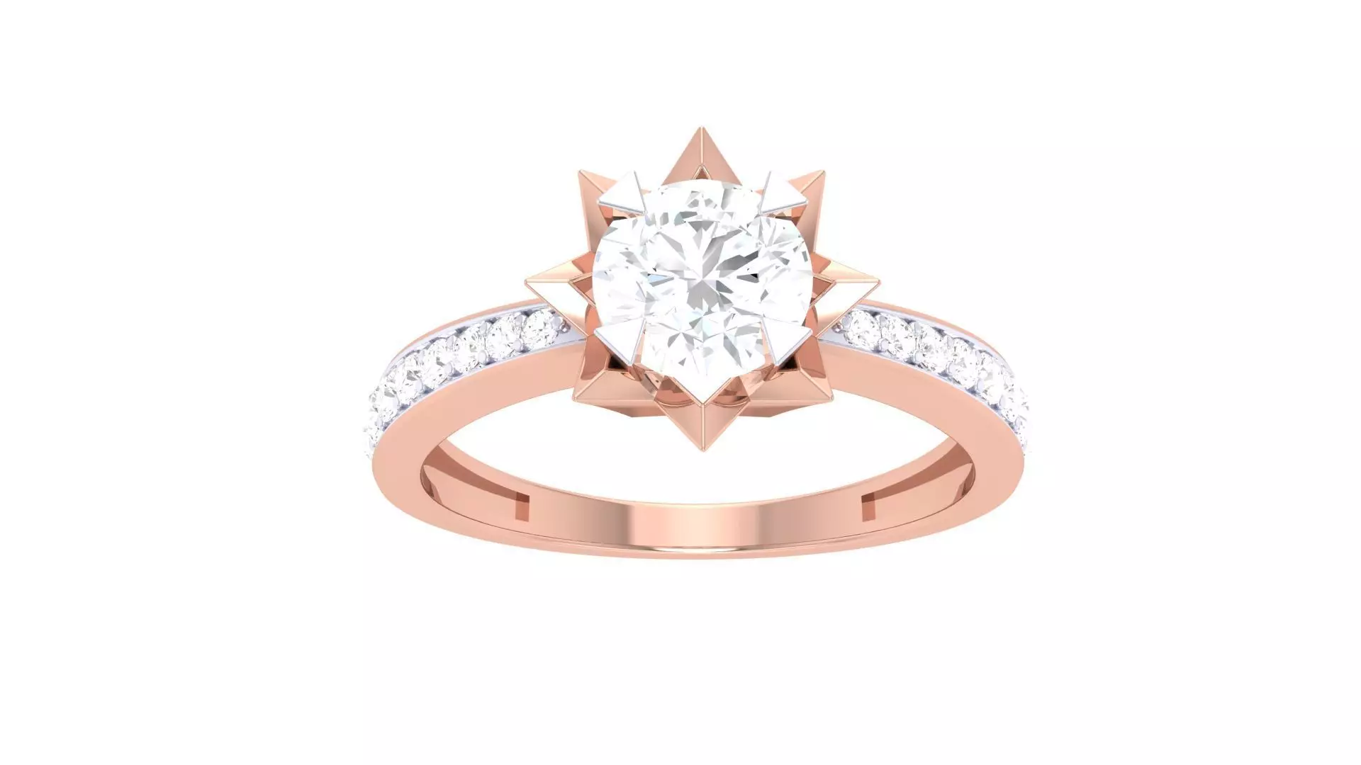 Women Solitaire Ring 3dm stl 3mf mtl gltf glb obj render detail 3D print model_0