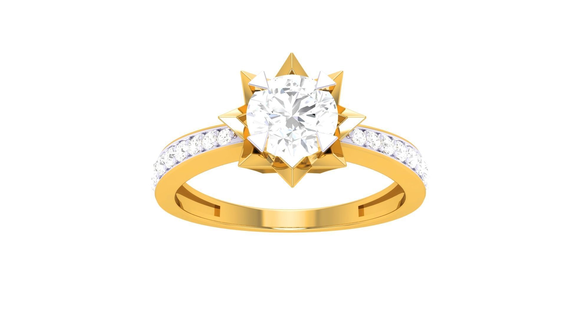Women Solitaire Ring 3dm stl 3mf mtl gltf glb obj render detail 3D print model_7
