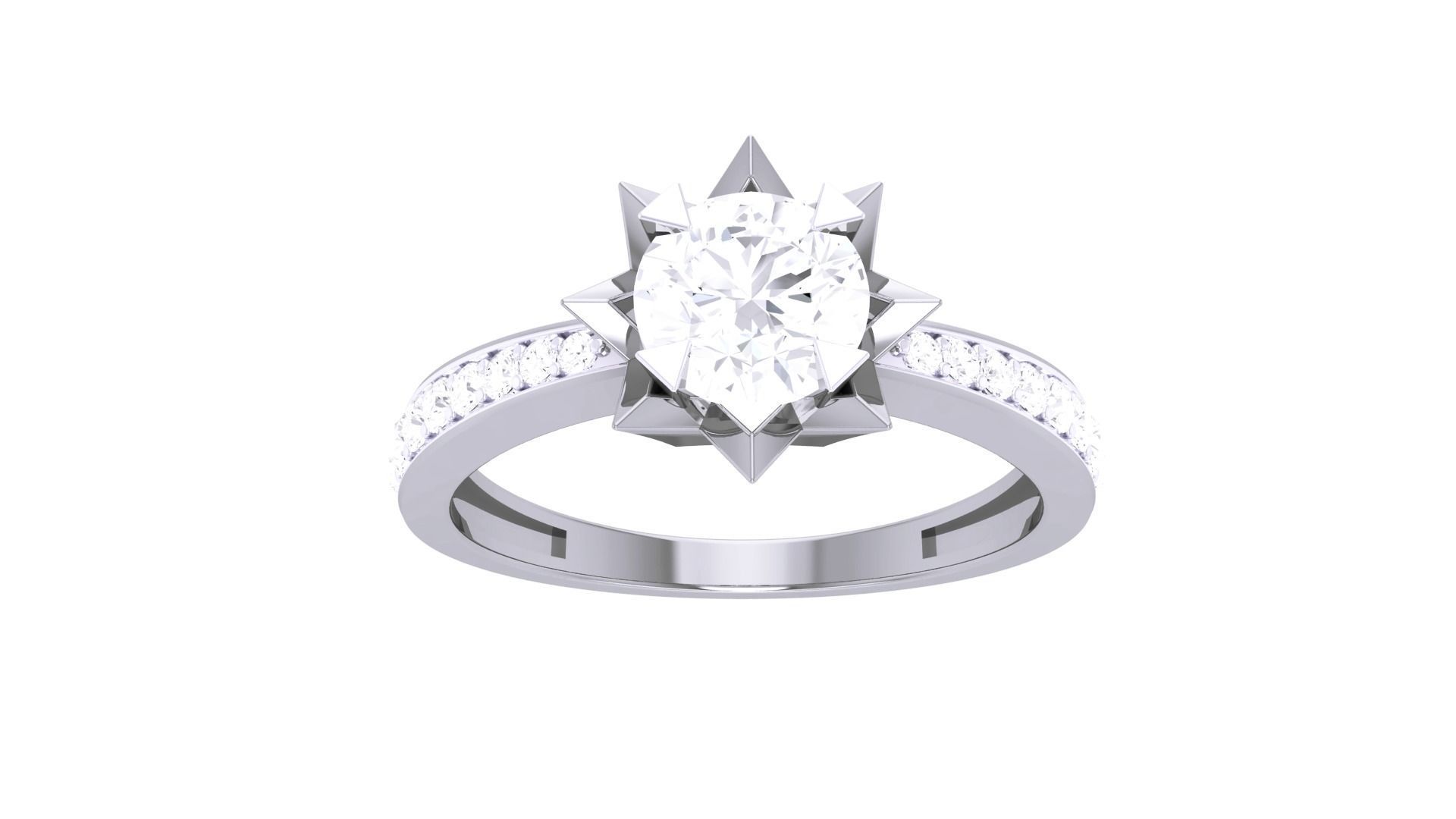 Women Solitaire Ring 3dm stl 3mf mtl gltf glb obj render detail 3D print model_8