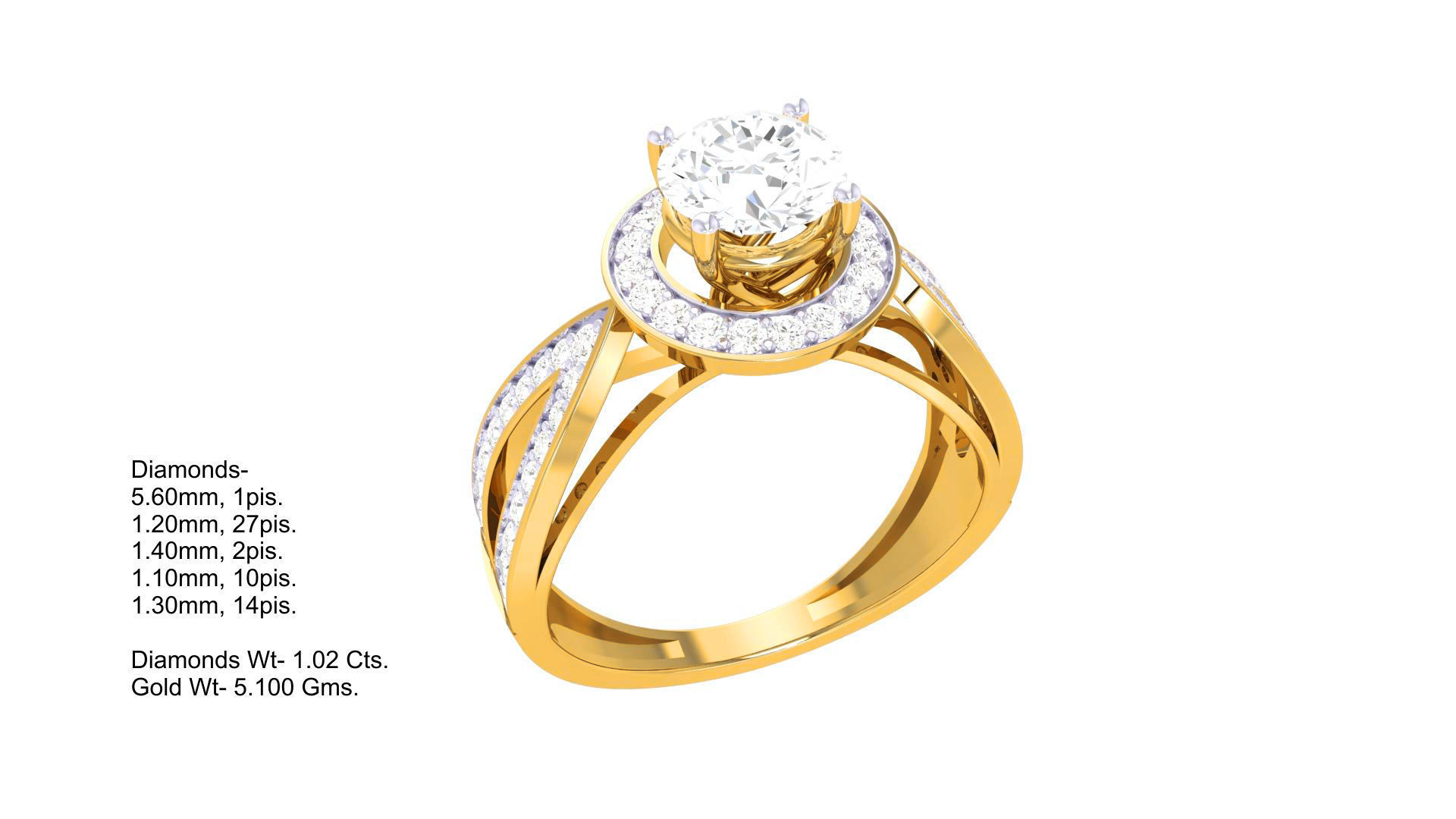 Women Solitaire Ring 3dm stl 3mf mtl gltf glb obj render detail 3D print model_2