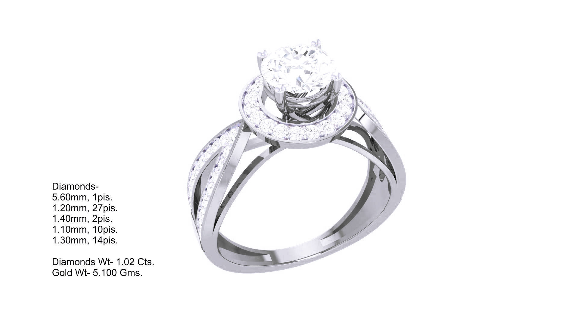 Women Solitaire Ring 3dm stl 3mf mtl gltf glb obj render detail 3D print model_3