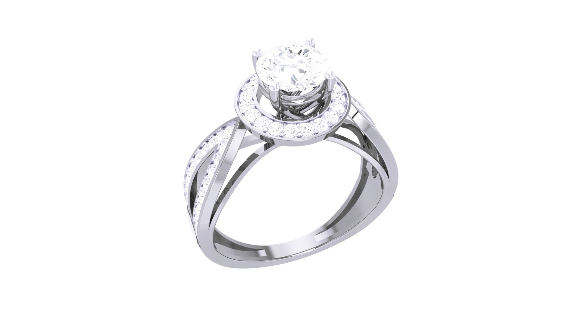 Women Solitaire Ring 3dm stl 3mf mtl gltf glb obj render detail 3D print model_6