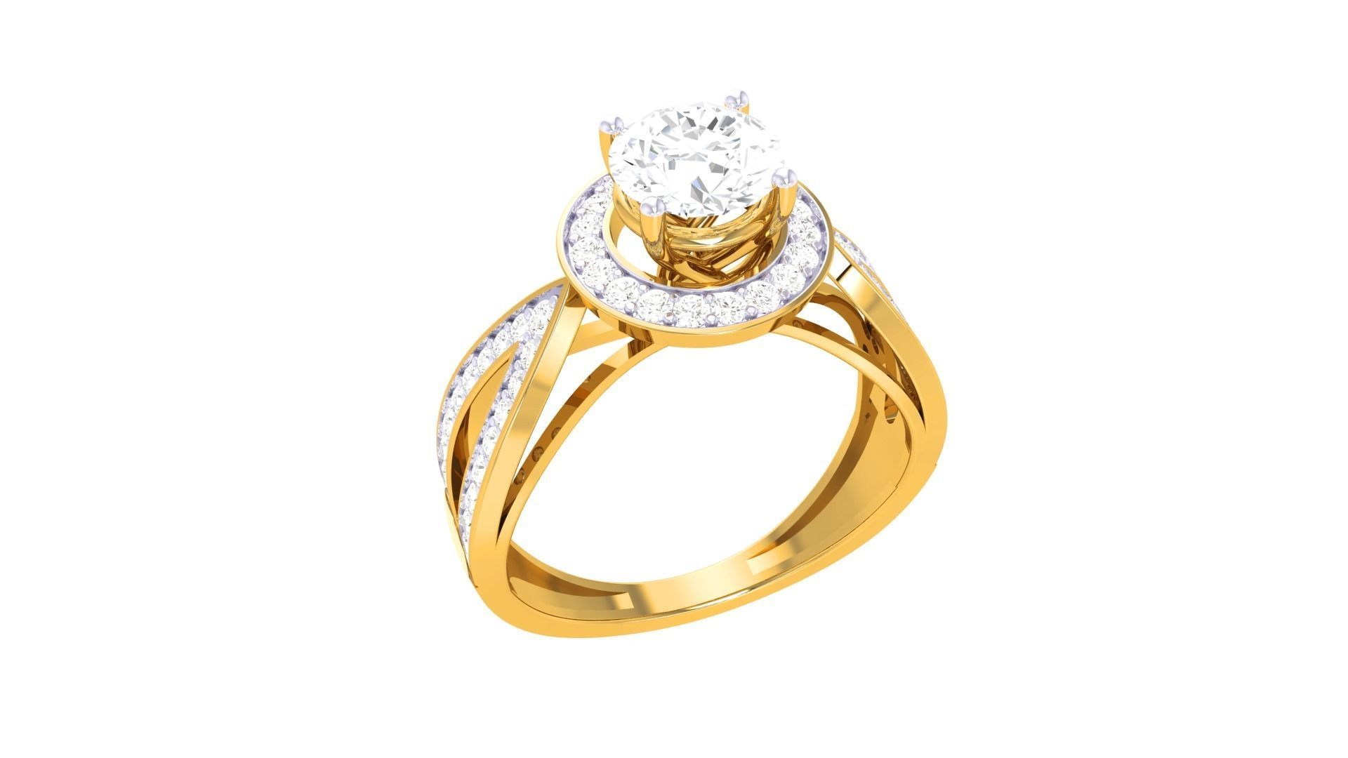 Women Solitaire Ring 3dm stl 3mf mtl gltf glb obj render detail 3D print model_5