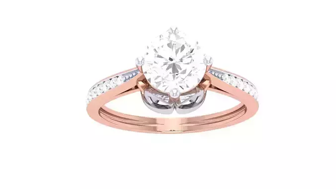 Women Solitaire Ring 3dm stl 3mf mtl gltf glb obj render detail 3D print model