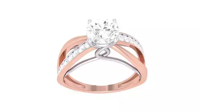 Women Solitaire Ring 3dm stl 3mf mtl gltf glb obj render detail 3D print model