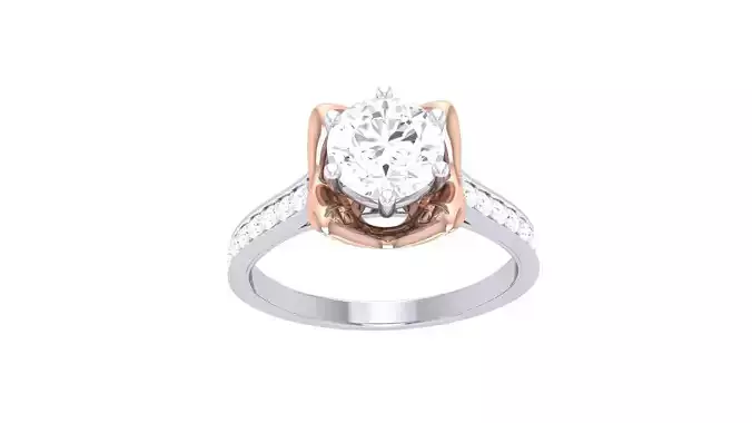 Women Solitaire Ring 3dm stl 3mf mtl gltf glb obj render detail 3D print model