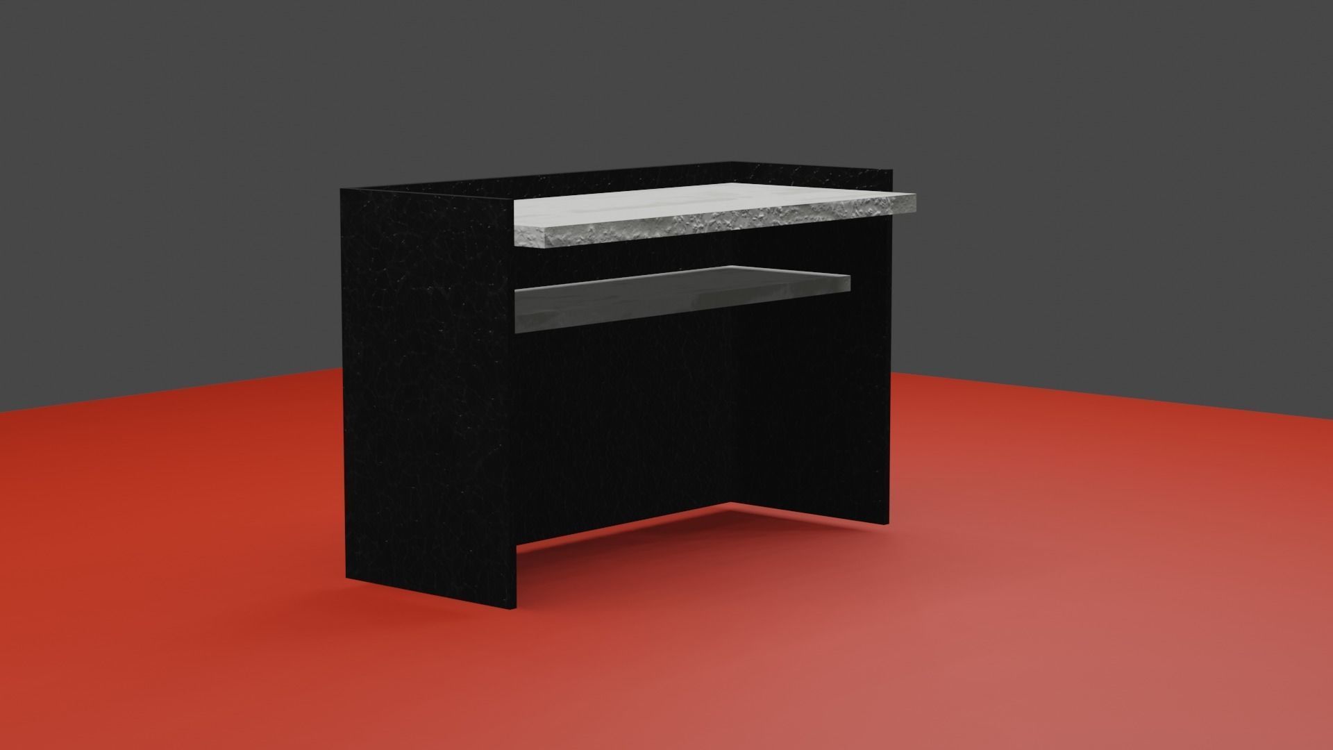 Modern Black Work Table 3D model_4