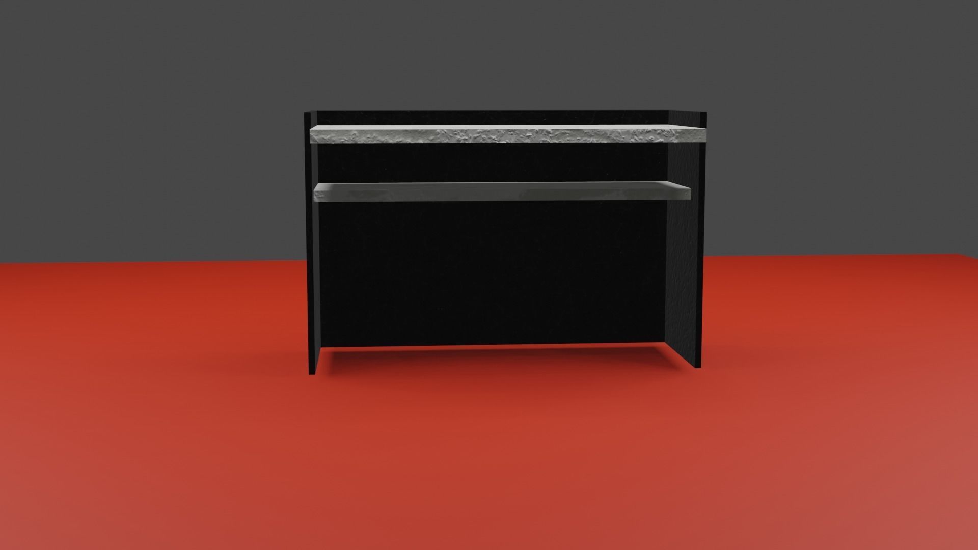 Modern Black Work Table 3D model_5