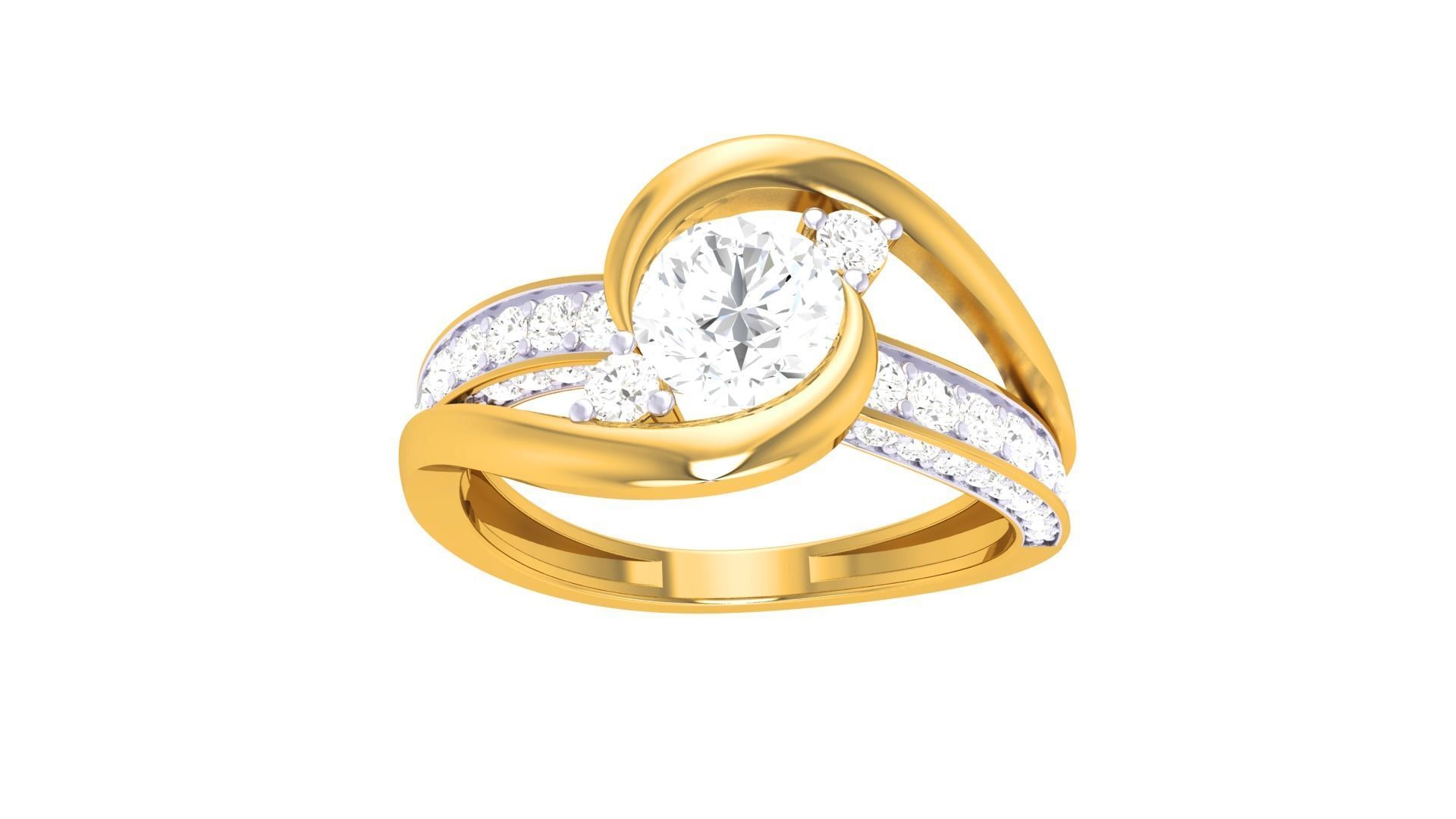 Women Solitaire Ring 3dm stl 3mf mtl gltf glb obj render detail 3D print model_7