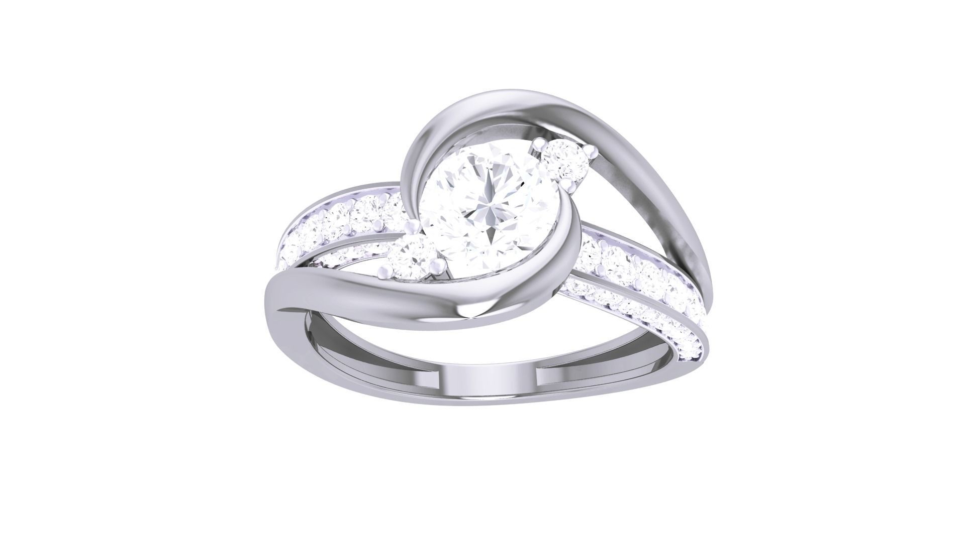 Women Solitaire Ring 3dm stl 3mf mtl gltf glb obj render detail 3D print model_8