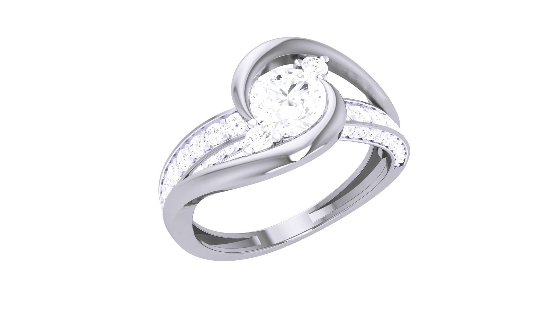Women Solitaire Ring 3dm stl 3mf mtl gltf glb obj render detail 3D print model_4