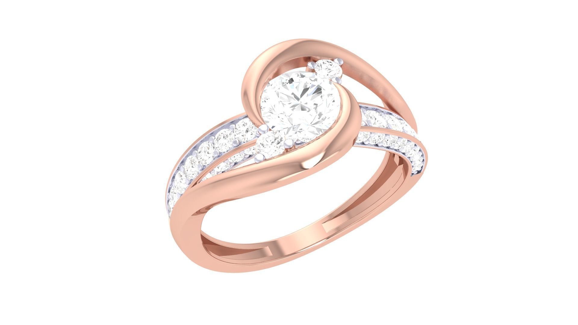Women Solitaire Ring 3dm stl 3mf mtl gltf glb obj render detail 3D print model_6