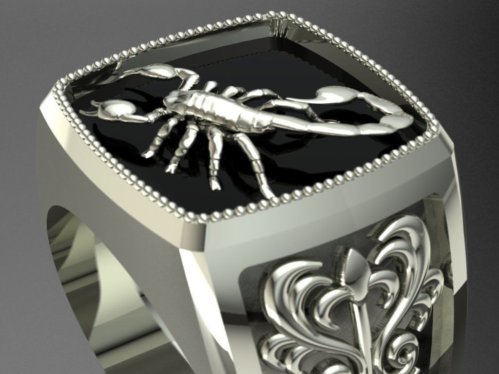 scorpion ring 3D print model_4