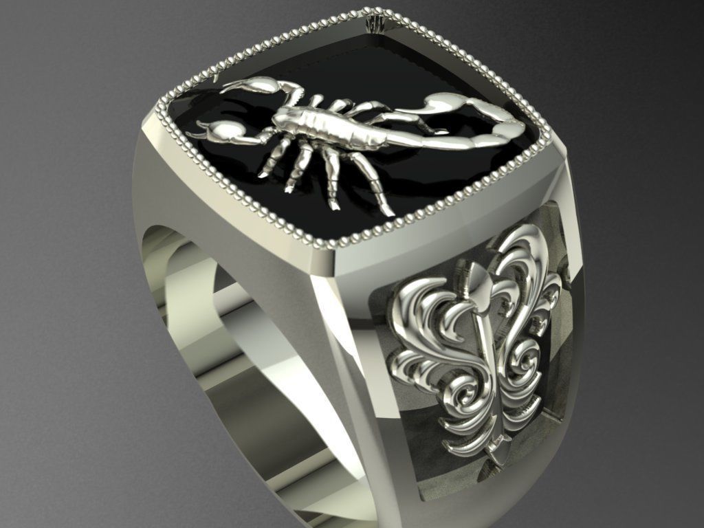 scorpion ring 3D print model_3