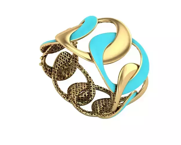 Direct casting mina gold bracelet and ring