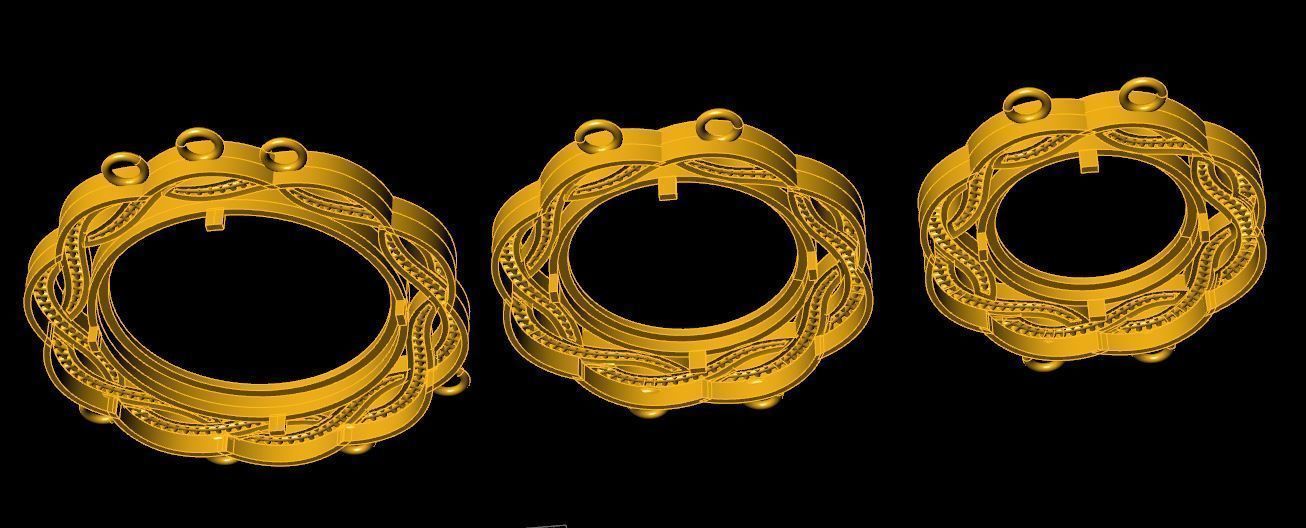 gold necklace 3D model_3