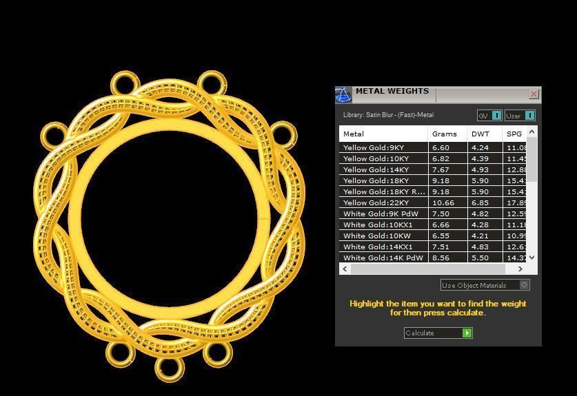 gold necklace 3D model_5