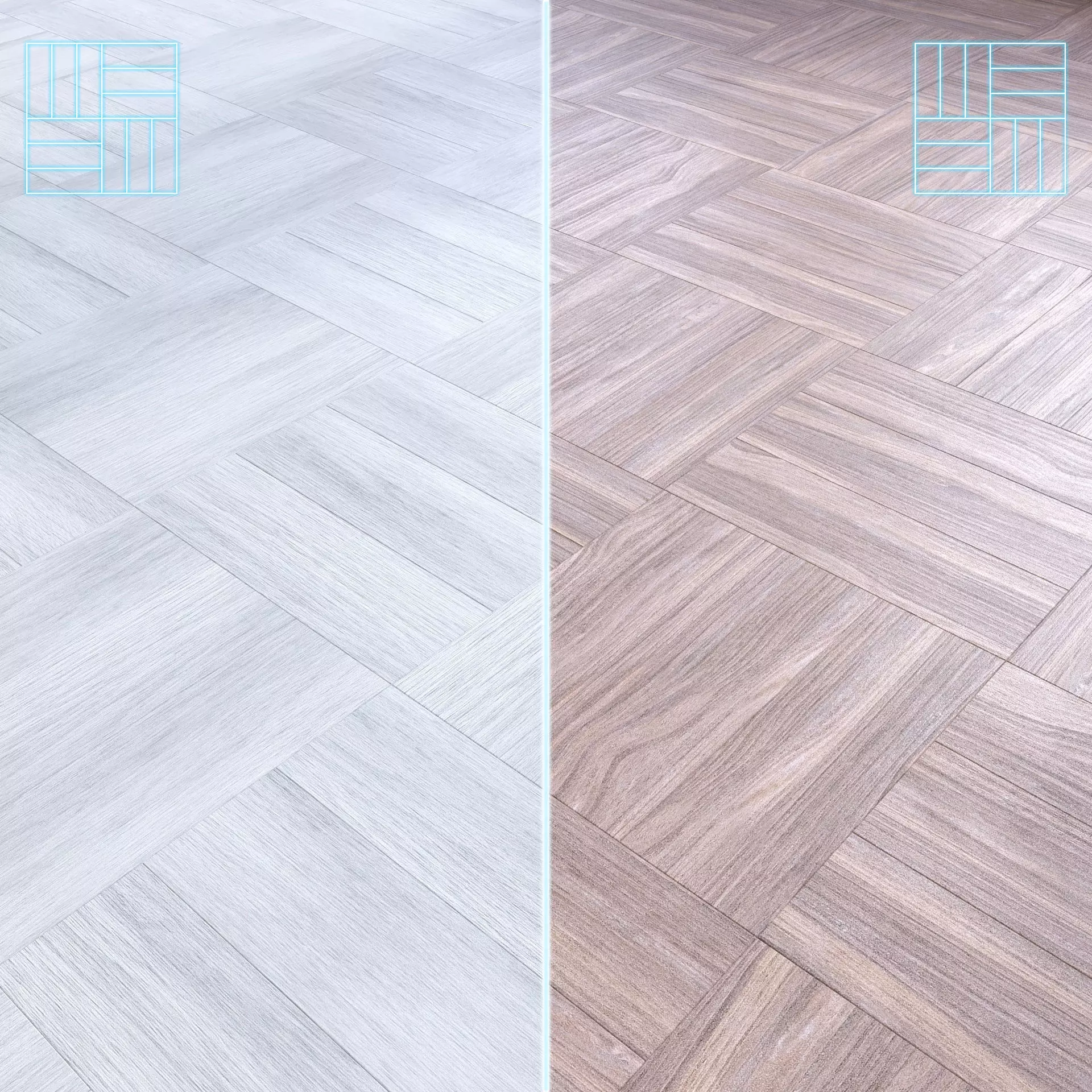 Parquet - Laminate - Wooden floor 2 in 1 Low-poly 3D model_0