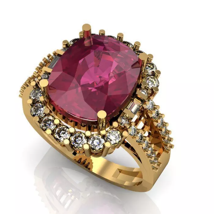 ruby daimond ring 3D print model_0