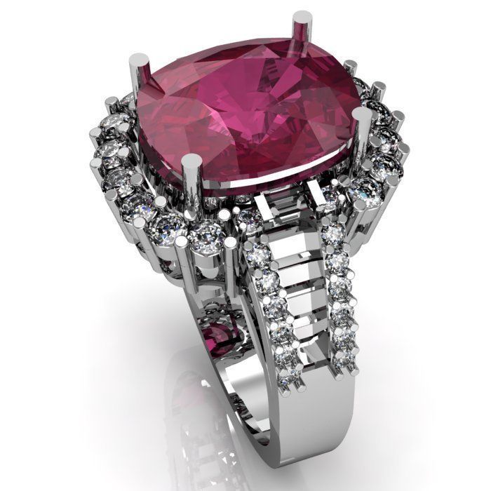 ruby daimond ring 3D print model_3