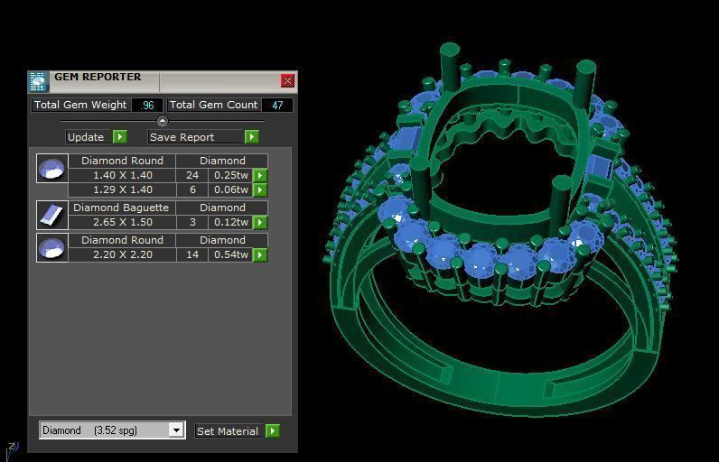 ruby daimond ring 3D print model_12
